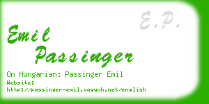 emil passinger business card